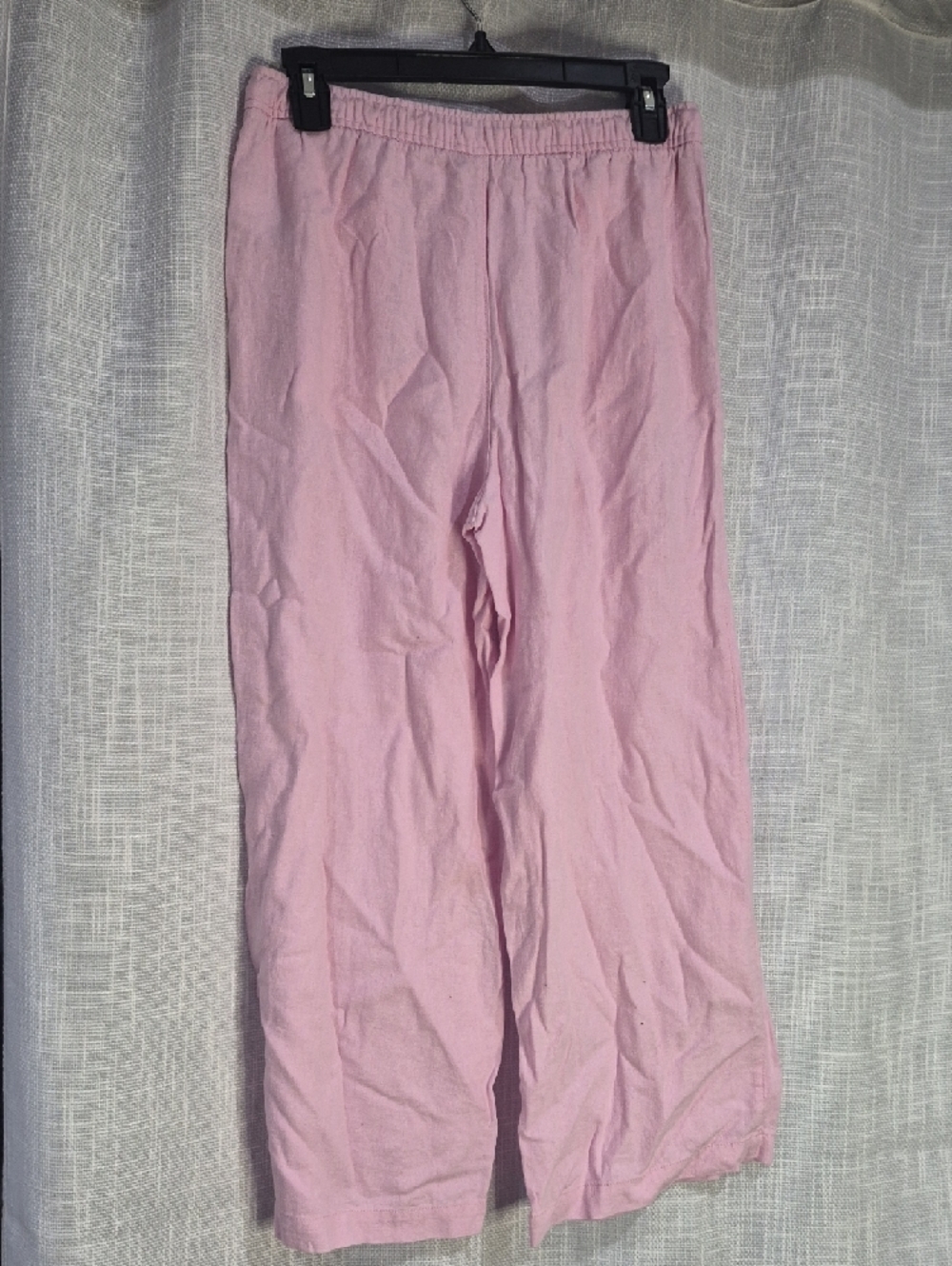 Old Navy Pale Pink Linen Drawstring Wide-Leg Pull On Pants - Picture 5 of 8